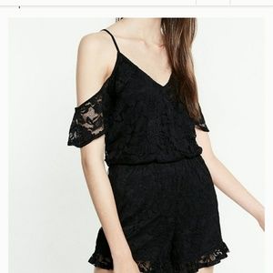 Express Cold Shoulder Lace Romper